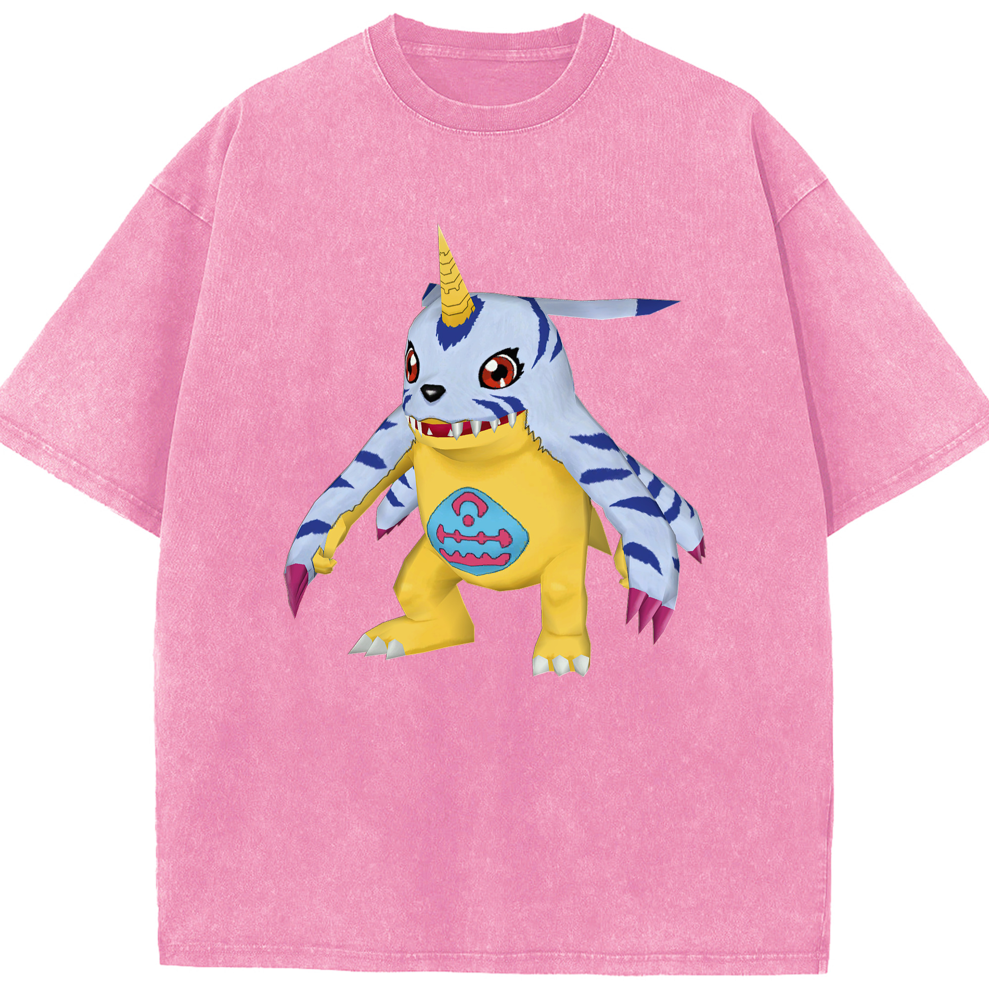 （画像用） Digimon デジタルモンスター/デジモン 綿100% ヴィンテージ風 半袖Tシャツ（フロントプリント）